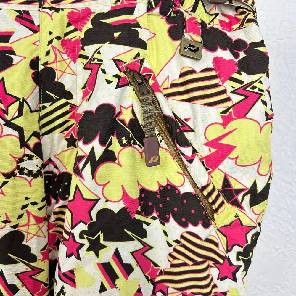 Ride snowboards waterproof pants Yellow patterned